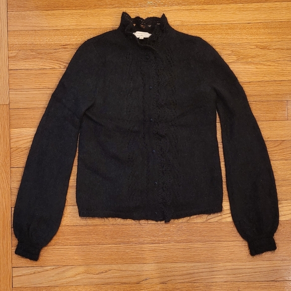 SEZANE ANGIE MOHAIR CARDIGAN IN BLACK - Picture 7 of 13